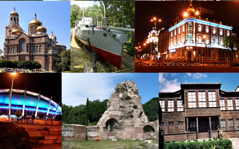 Collage of the landmarks of Varna, Bulgaria