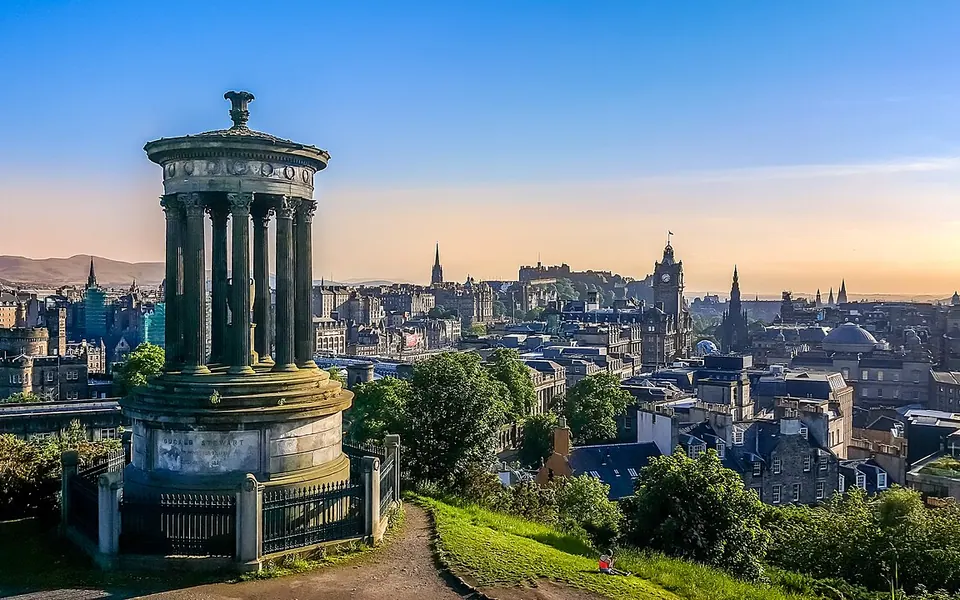 Skyline of the city of Edinburgh in Scotland