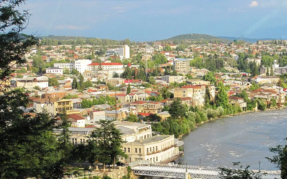 Downtown Kutaisi & White Bridge as seen from Mt Gora (August 2011)