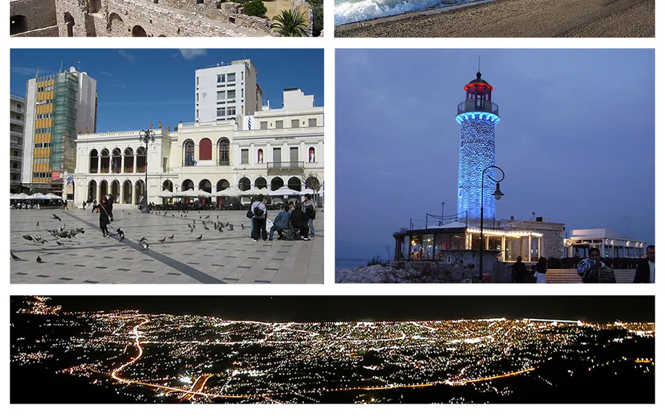 Montage of the city of Patras and its notable landmarks