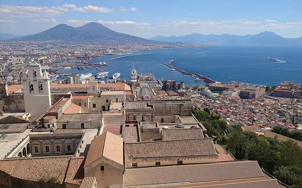 Castel Nuovo viewed from Castel Sant'Elmo to the north west