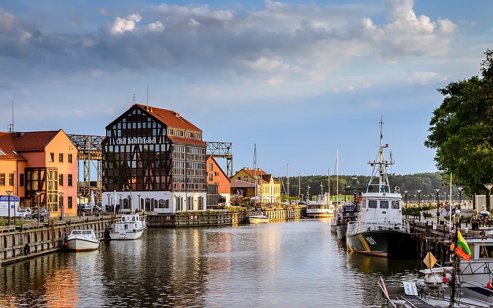 Quiet summer evening in the port city Klaipėda.